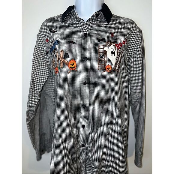 No Brand Tops - Women’s Halloween Festive Button Down VTG MEDIUM